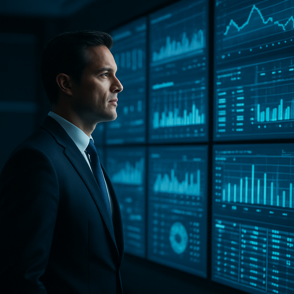 Executive reviewing live operations data